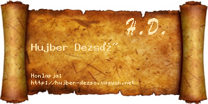 Hujber Dezső névjegykártya